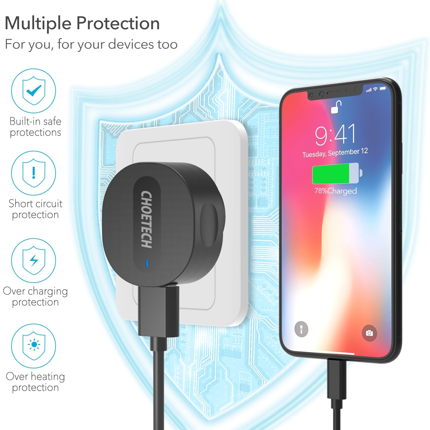 CHOETECH C0203 USB-A AC Adapter (AU standard) 12W Tristar Online