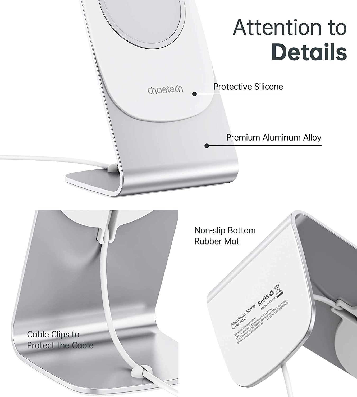 Choetech H046 Phone Stand For MagSafe Charger Aluminum (Stand Only) Tristar Online