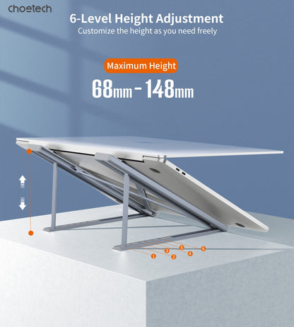 CHOETECH H055-GY Aluminum Foldable Laptop Stand Tristar Online