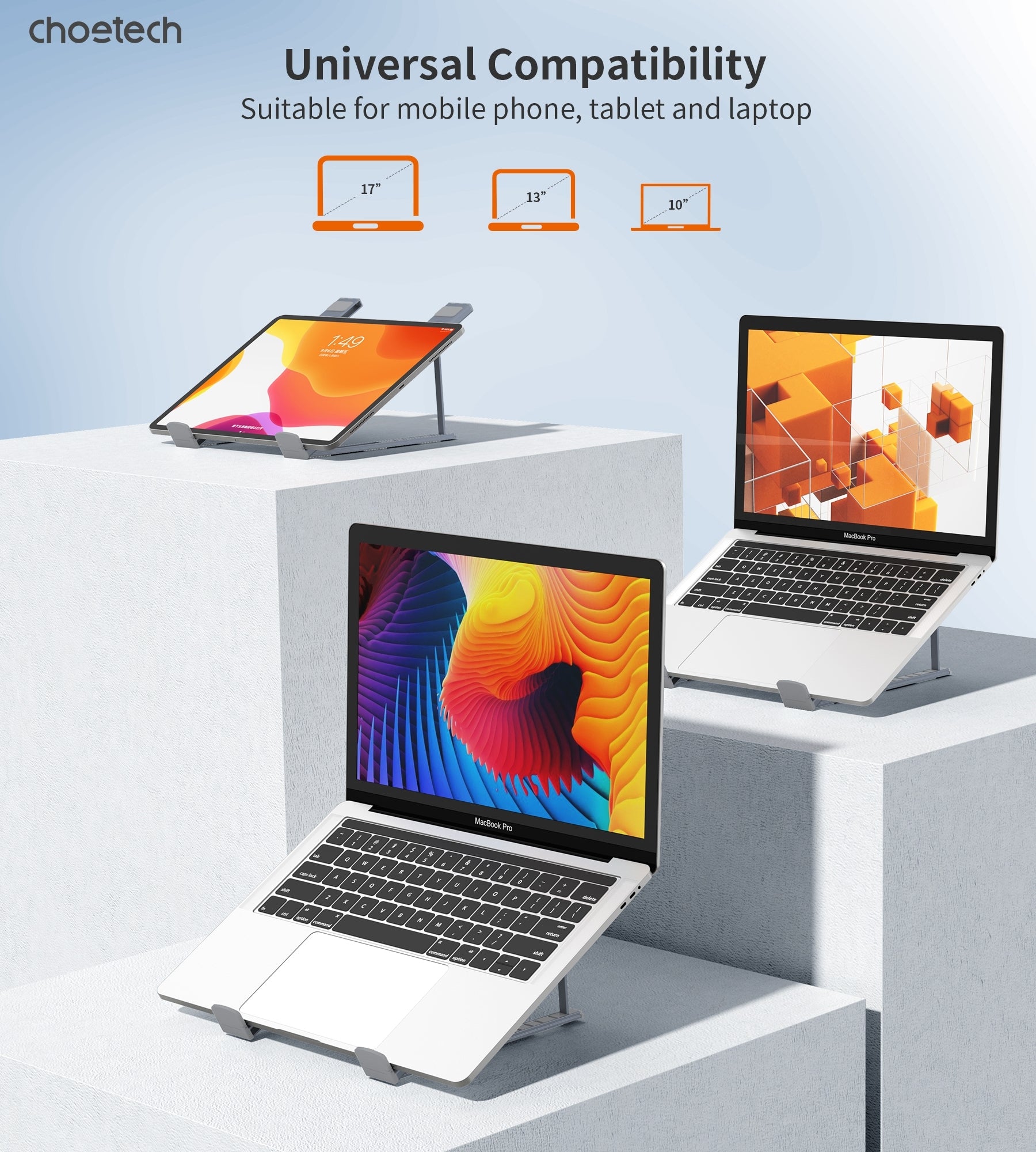 CHOETECH H055-GY Aluminum Foldable Laptop Stand Tristar Online