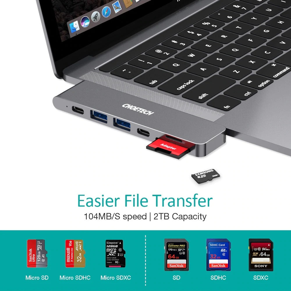 CHOETECH HUB-M14 USB-C  7 in 1 Expand Docking Station Hub for MacBook Pro Tristar Online