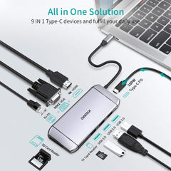 CHOETECH HUB-M15 USB-C 9-in-1 Multifunction Adapter Tristar Online
