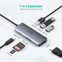 CHOETECH HUB-M19 USB-C 7-in-1 Multifunction Adapter Tristar Online