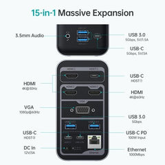 Choetech HUB-M21 15-in-1 USB C Docking Station Tristar Online