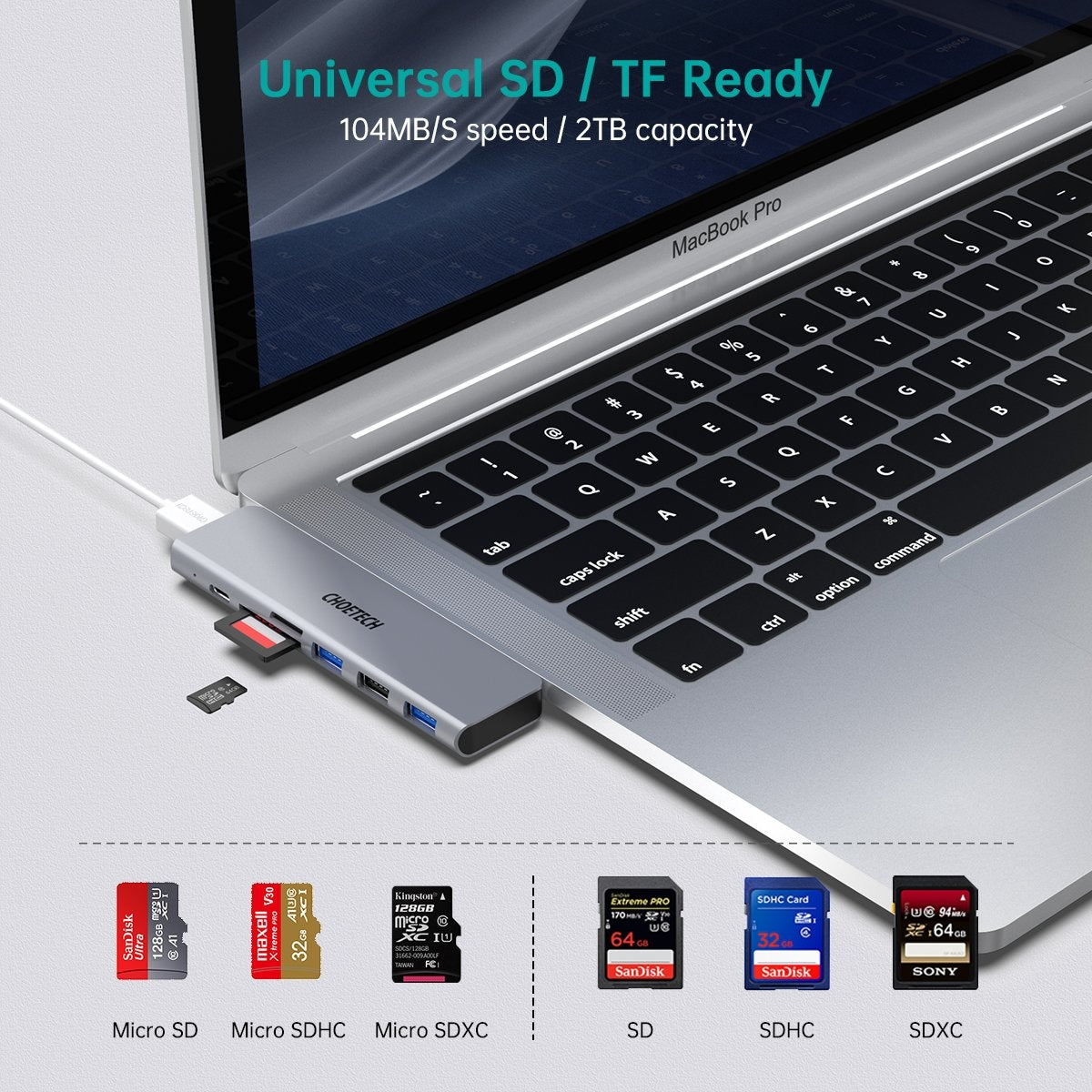 CHOETECH HUB-M23 7-in-1 MacBook Pro USB Adapter Tristar Online