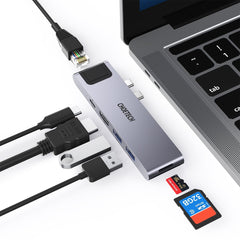 CHOETECH HUB-M24 7-in-2 MacBook Pro/Air USB Adapter USB-C Hub Tristar Online