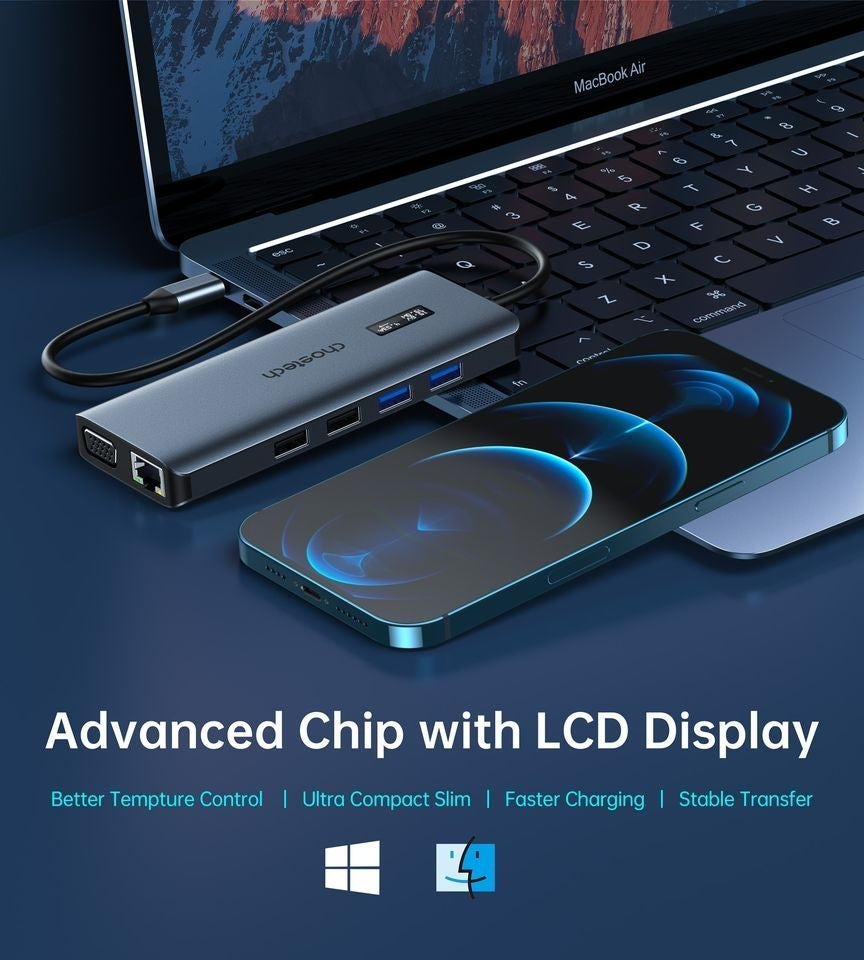 CHOETECH HUB-M26 12-in-1 USB-C Multiport Adapter Tristar Online
