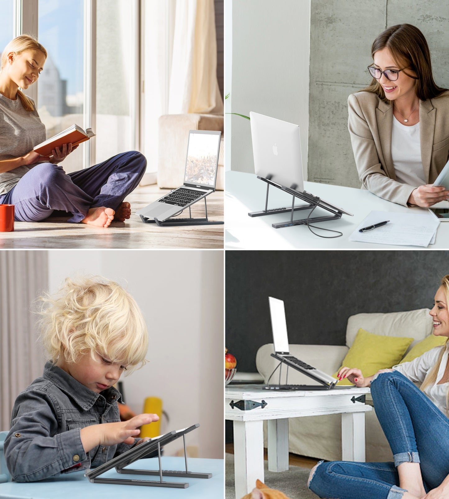 CHOETECH HUB-M48 7-in-1 Hub + Foldable Laptop stand USB-C to HDMI 4K/USB-A/TF&SD/USB-C with PD Charging Tristar Online
