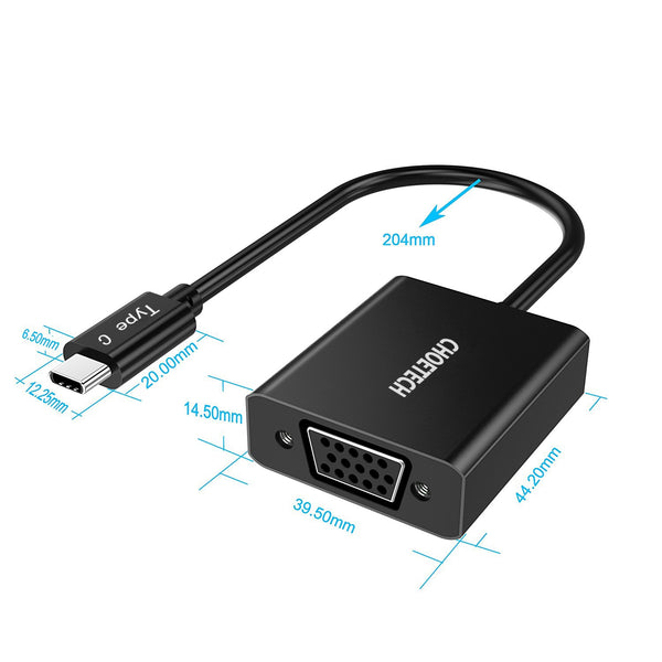 Choetech HUB-V01 USB C to VGA Adapter Tristar Online