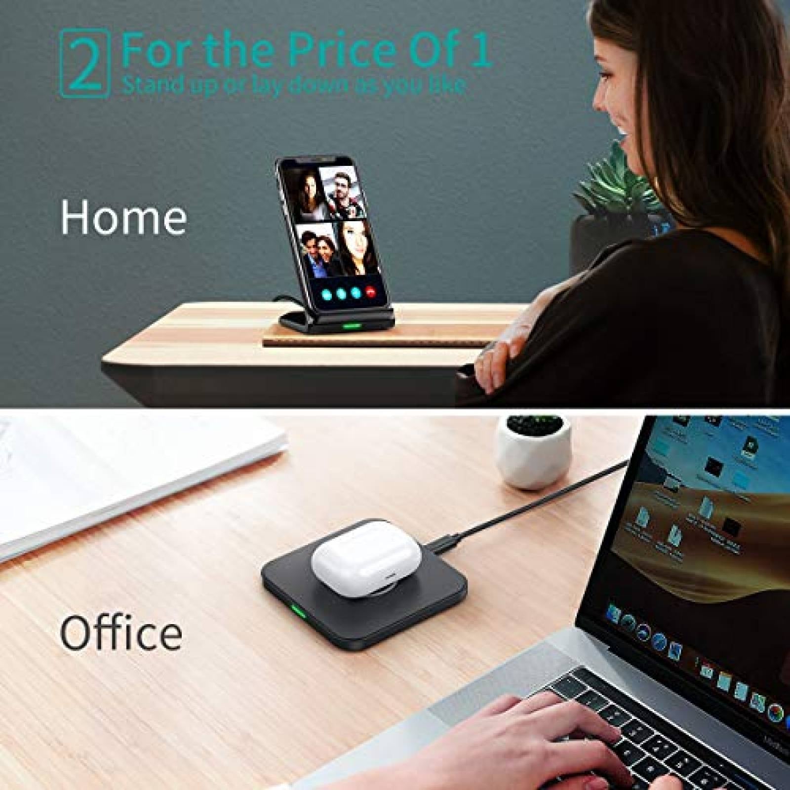CHOETECH MIX00087 (T524S+T511S) Qi 10W/7.5W Fast Wireless Charging Stand and Pad Tristar Online
