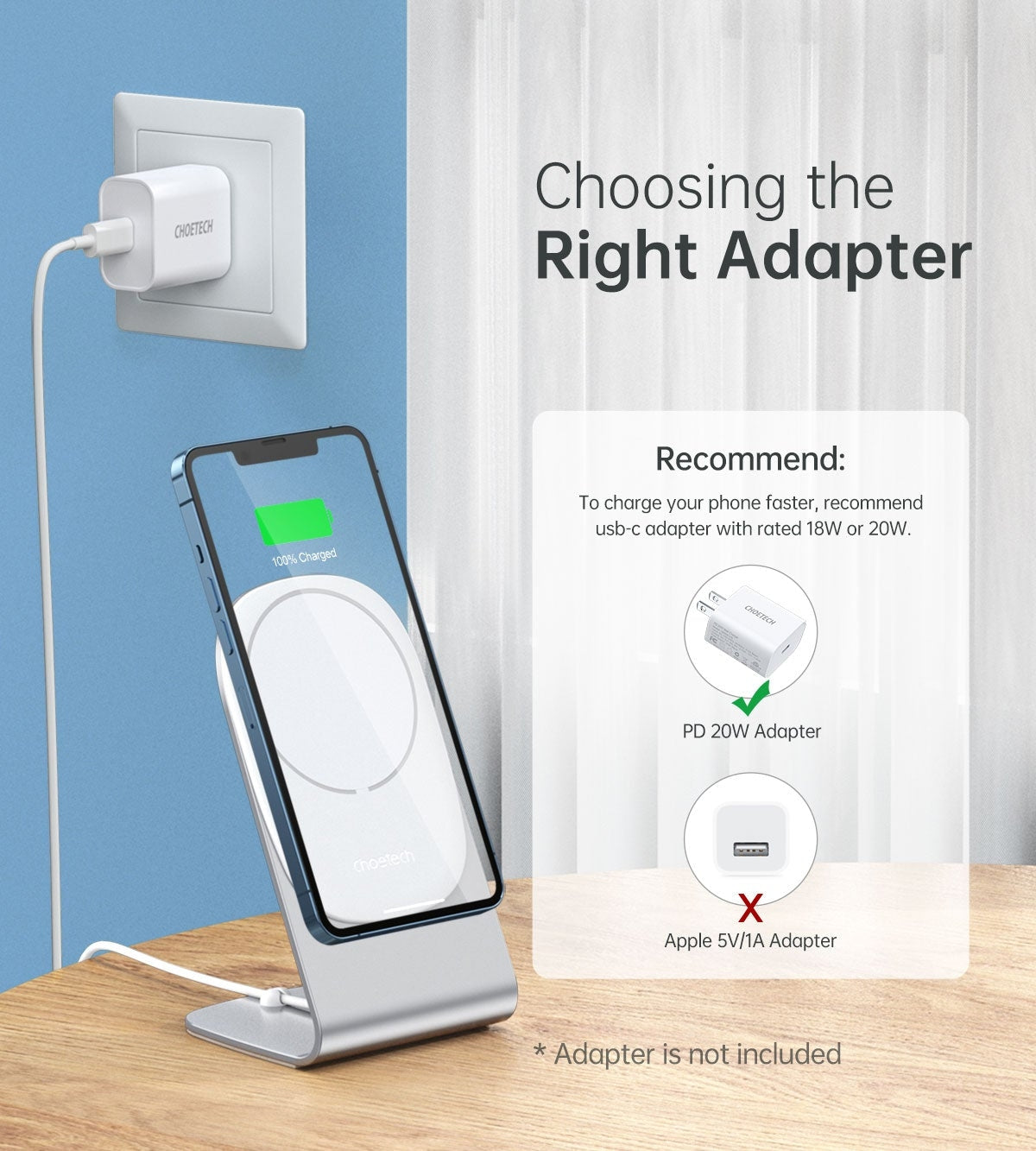 CHOETECH MIX00117SL Magasafe Fast Wireless Charger Stand Holder For iPhone 13/12 (H047+T517) Tristar Online