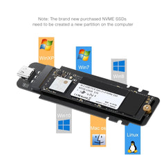 CHOETECH PC-HDE02 M.2 to USB SSD Reader (Enclosure only) Supports M-Key (PCI-E NVMe-based) Tristar Online