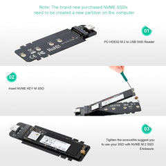 CHOETECH PC-HDE02 M.2 to USB SSD Reader (Enclosure only) Supports M-Key (PCI-E NVMe-based) Tristar Online