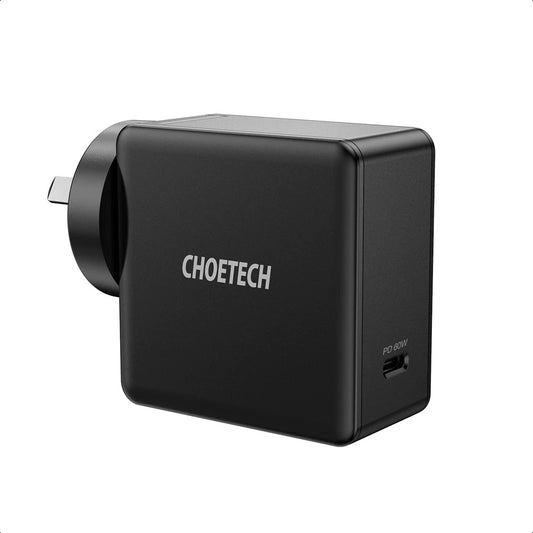 CHOETECH Q4004 60W PD 3.0 Type-C Fast Charging Foldable Adapter USB-C Charger Tristar Online