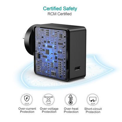 CHOETECH Q4004 60W PD 3.0 Type-C Fast Charging Foldable Adapter USB-C Charger Tristar Online