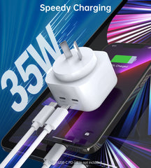 CHOETECH Q5008 PD 35W Dual USB-C Charger Tristar Online