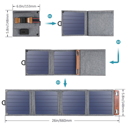 CHOETECH SC004 14W USB Foldable Solar Powered Charger Tristar Online