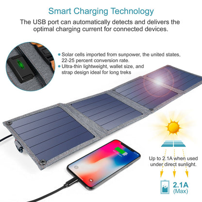 CHOETECH SC004 14W USB Foldable Solar Powered Charger Tristar Online