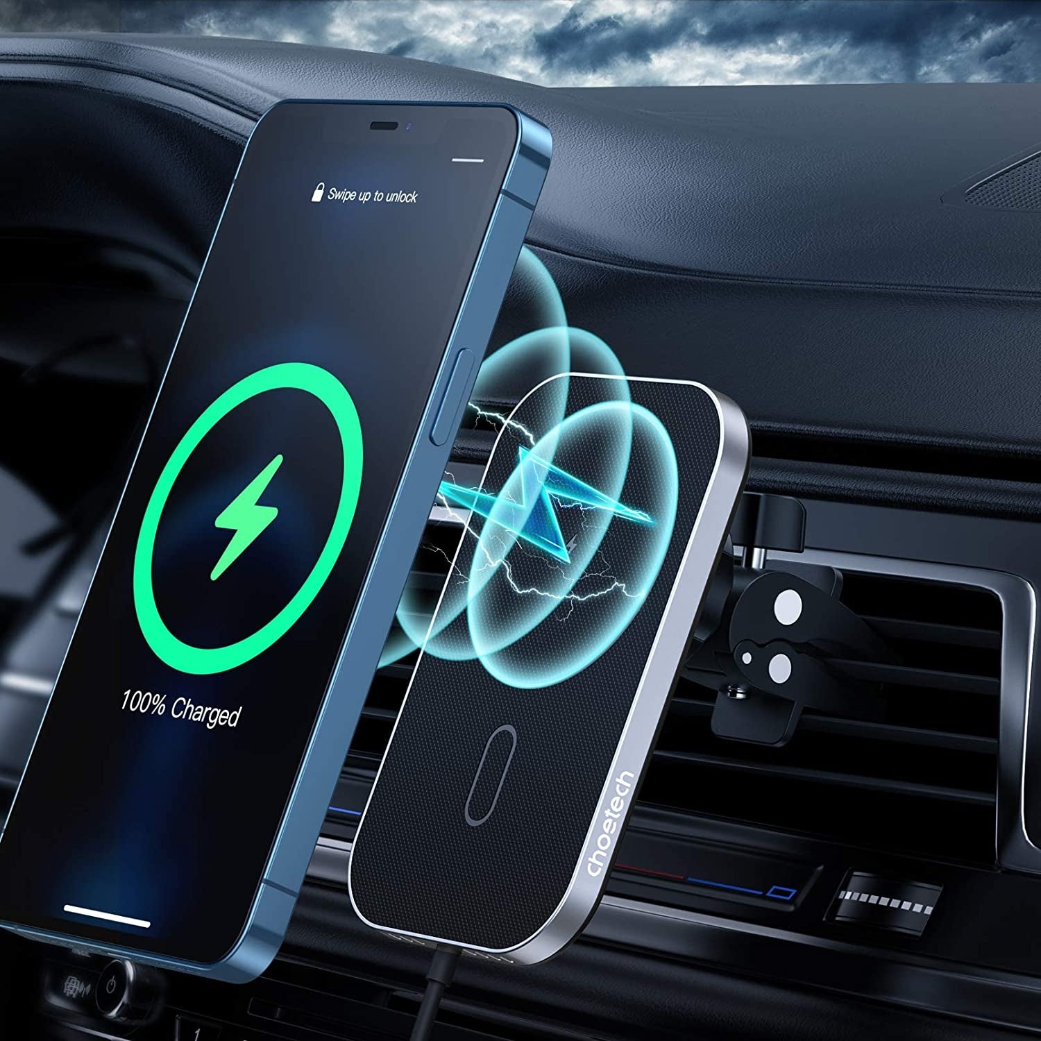 Choetech T200-F MagLeap Magnetic Wireless Car Charger for iPhone 12 Tristar Online