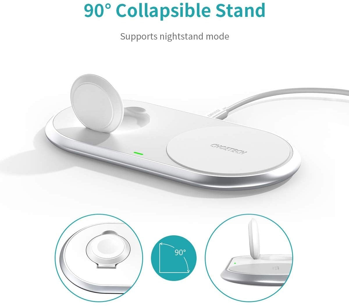 CHOETECH T317 2-in-1 Dual Wireless Charger Pad (MFI Certified) Tristar Online
