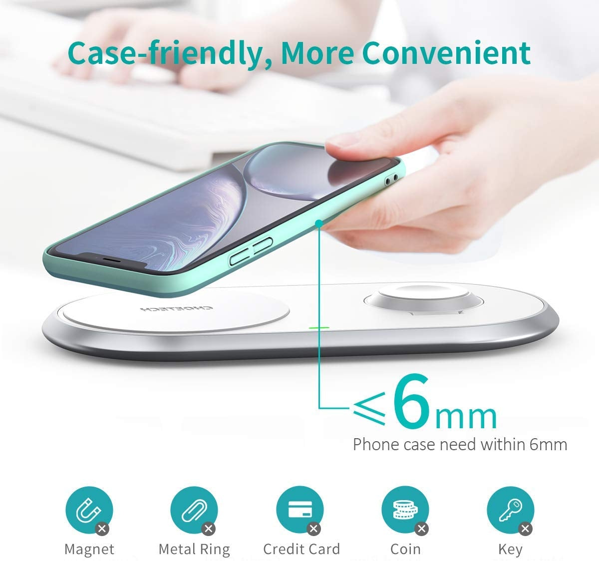 CHOETECH T317 2-in-1 Dual Wireless Charger Pad (MFI Certified) Tristar Online