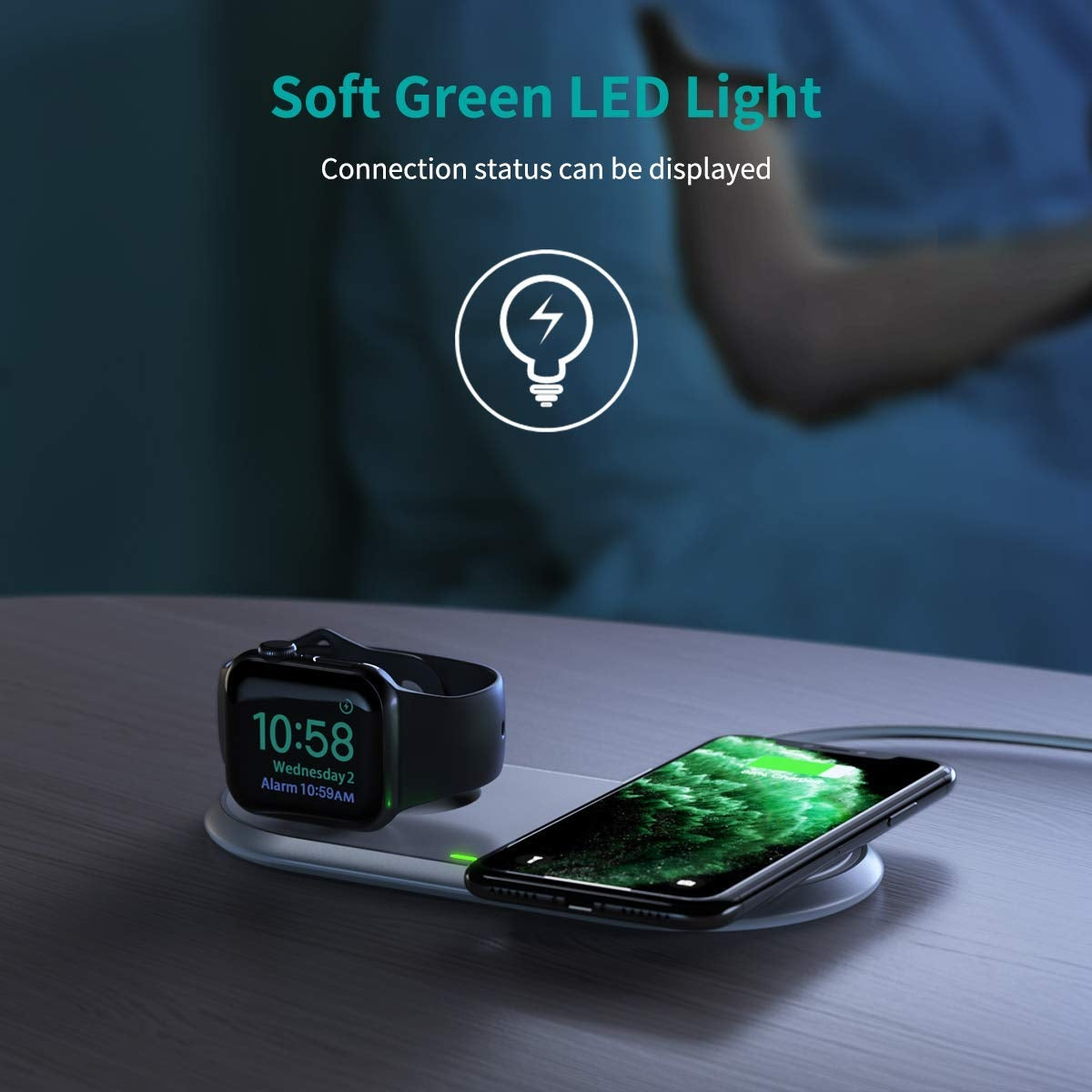 CHOETECH T317 2-in-1 Dual Wireless Charger Pad (MFI Certified) Tristar Online