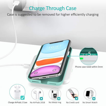 CHOETECH T511BW Qi Certified Fast Wireless Charging Pad Black And White 2 Pack Tristar Online