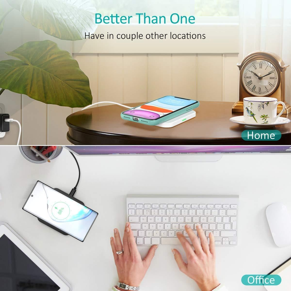CHOETECH T511BW Qi Certified Fast Wireless Charging Pad Black And White 2 Pack Tristar Online
