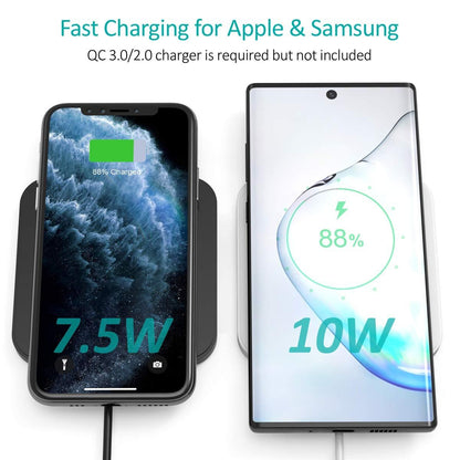 CHOETECH T511BW Qi Certified Fast Wireless Charging Pad Black And White 2 Pack Tristar Online