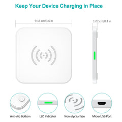 CHOETECH T511-S Qi Certified 10W/7.5W Fast Wireless Charger Pad (White) Tristar Online