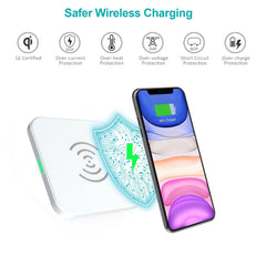 CHOETECH T511-S Qi Certified 10W/7.5W Fast Wireless Charger Pad (White) Tristar Online