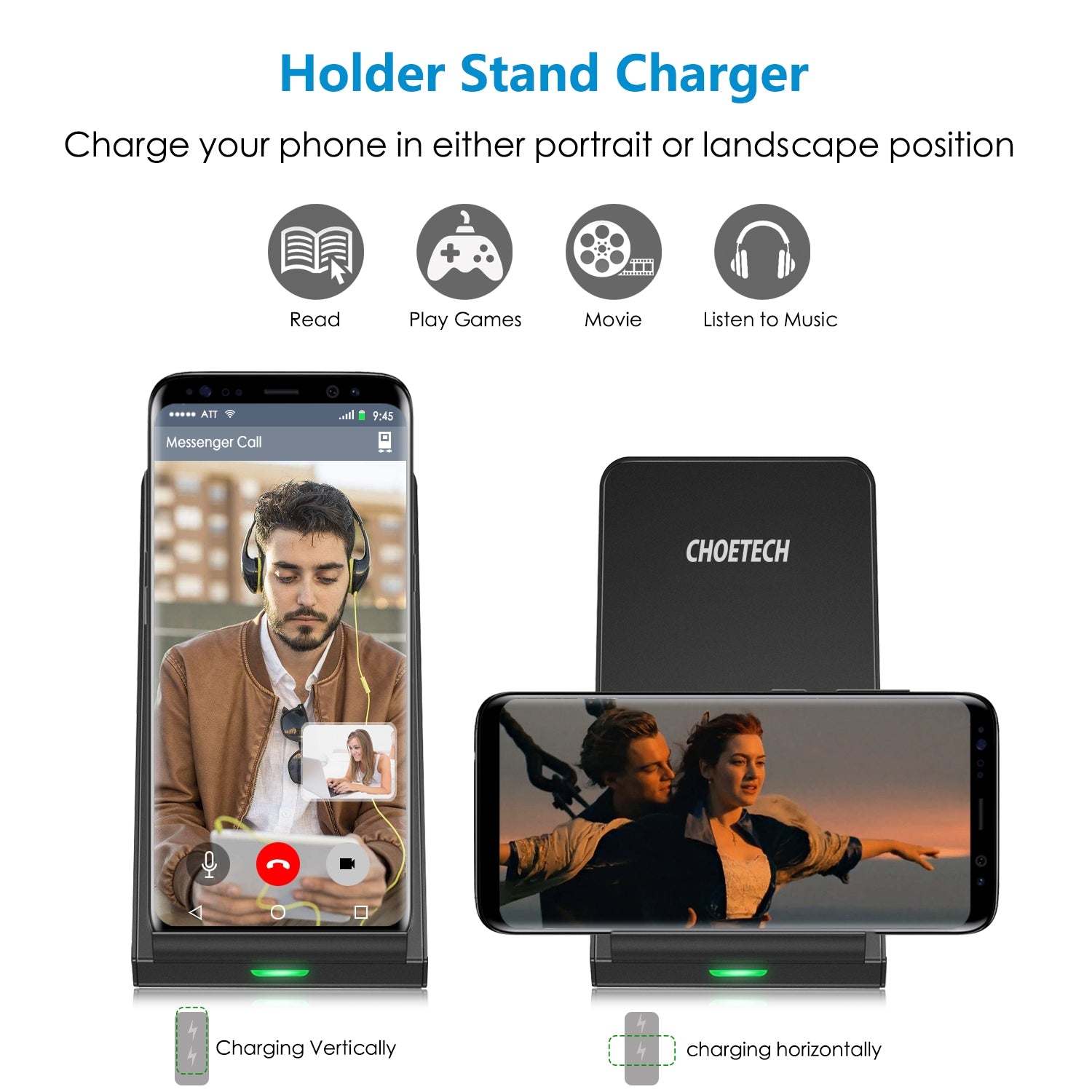 CHOETECH T524S 10W/7.5W Fast Wireless Charging Stand Tristar Online