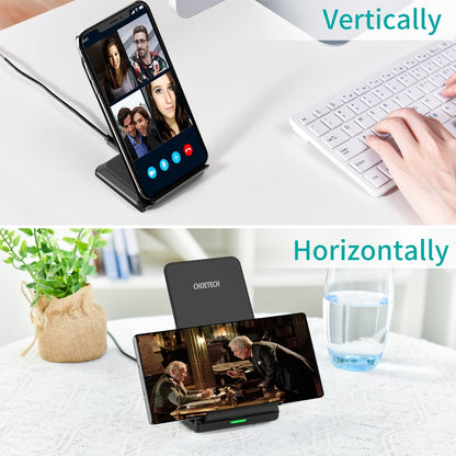 CHOETECH T524S 10W/7.5W Fast Wireless Charging Stand with AC Adapter Tristar Online