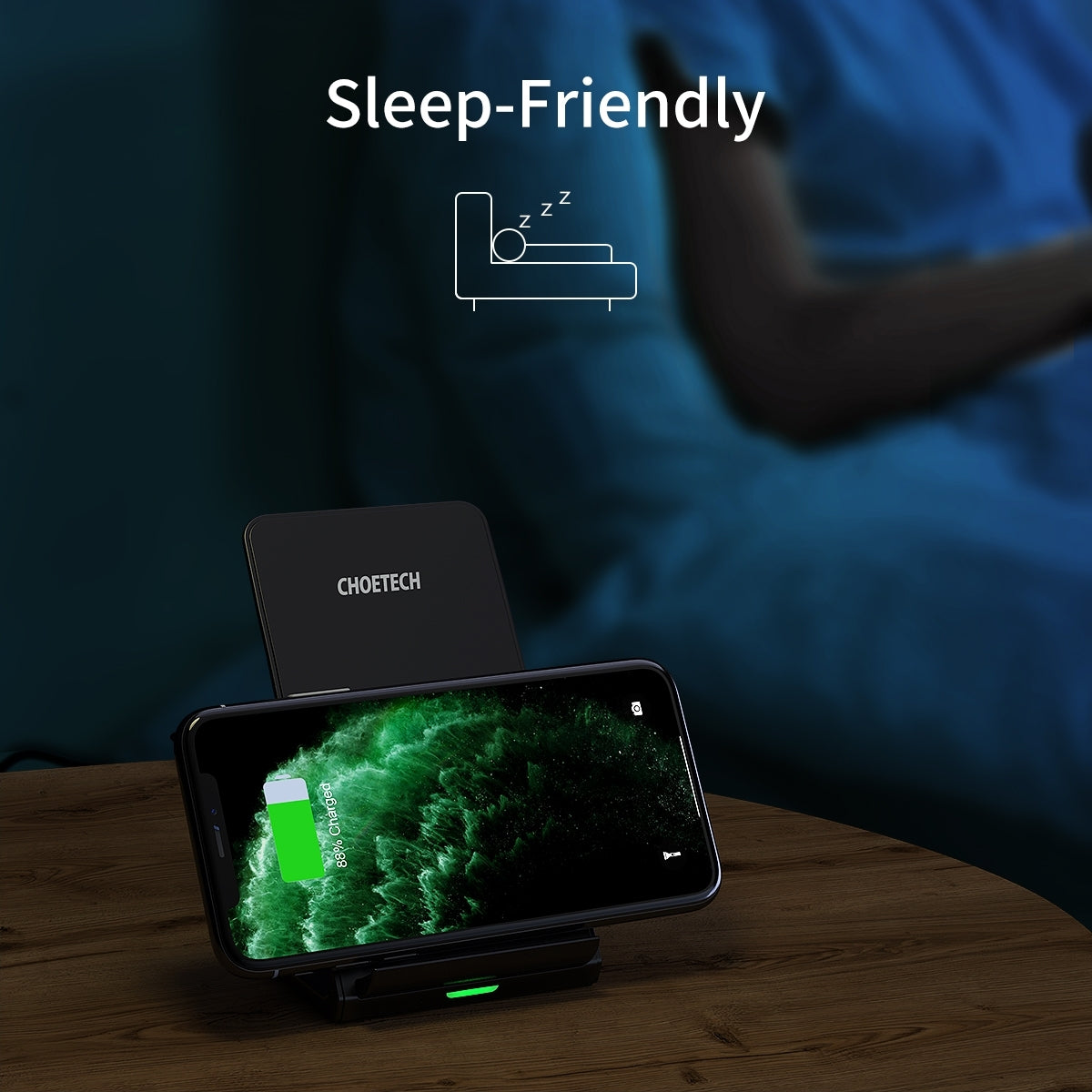 CHOETECH T524S 10W/7.5W Fast Wireless Charging Stand with AC Adapter Tristar Online