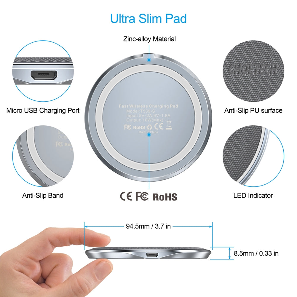 Choetech T539-S Fast Wireless Charger Tristar Online