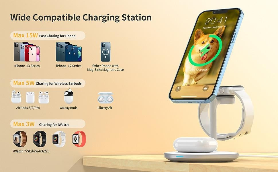 CHOETECH T585-F 3-in-1 Wireless Charging Station Dock Tristar Online