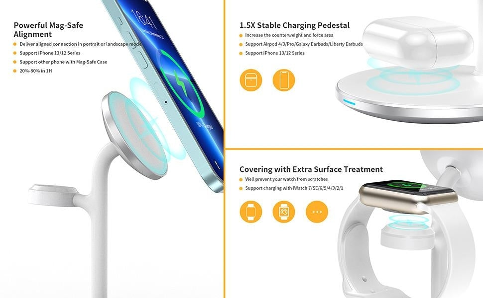 CHOETECH T585-F 3-in-1 Wireless Charging Station Dock Tristar Online