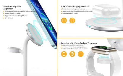 CHOETECH T585-F 3-in-1 Wireless Charging Station Dock Tristar Online