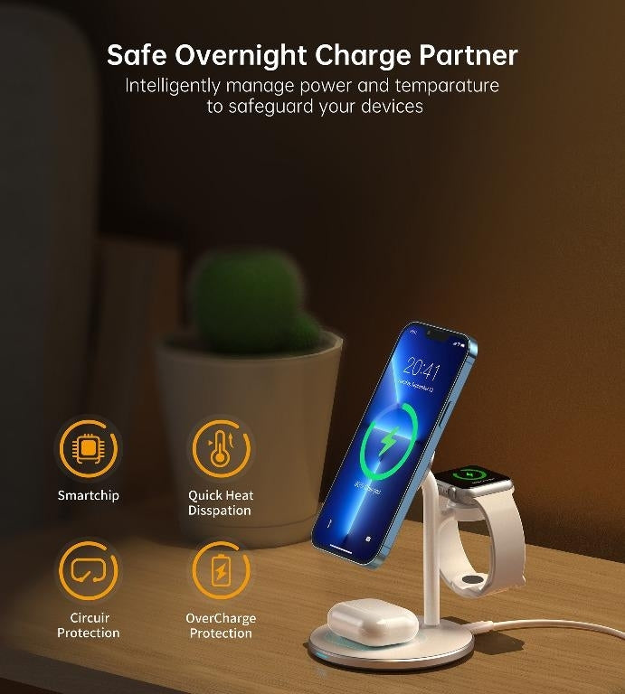 CHOETECH T585-F 3-in-1 Wireless Charging Station Dock Tristar Online