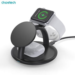 CHOETECH T587-F 3-in-1 Magnetic Wireless Charger Station for iPhone 12/13/14/AirPods Pro/iWatch Tristar Online