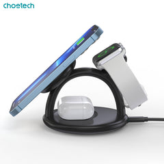 CHOETECH T587-F 3-in-1 Magnetic Wireless Charger Station for iPhone 12/13/14/AirPods Pro/iWatch Tristar Online