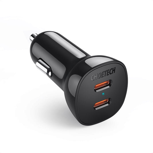 CHOETECH TC0008-BK Dual USB-C 36W Car Charger Adapter Black Tristar Online