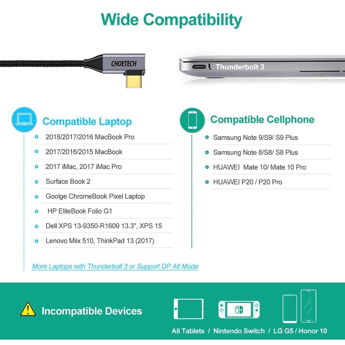 Choetech XCH-1803 USB C to HDMI Braided Cable 4K@60Hz Tristar Online