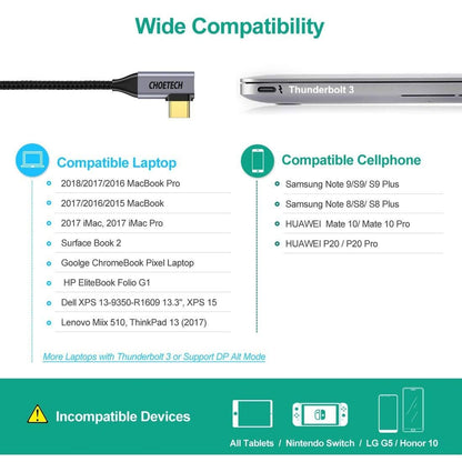 Choetech XCH-1803 USB C to HDMI Braided Cable 4K@60Hz Tristar Online