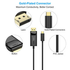 Choetech XCP-1801BK USB-C to DisplayPort Cable 1.8m Tristar Online