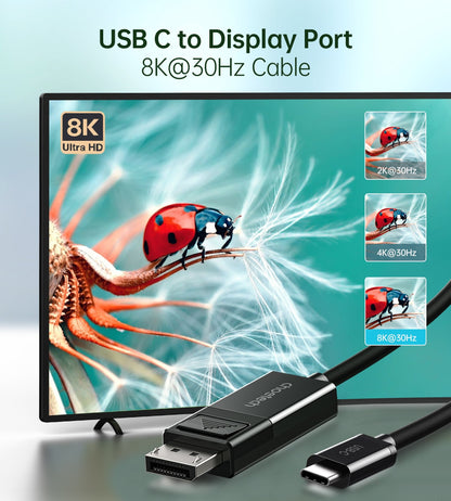 CHOETECH XCP-1803 USB-C To DisplayPort Cable 8K@30Hz 1.8M Two-Way Tristar Online