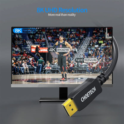 CHOETECH XDD01 DP to DP Cable 2M 8K 60Hz Tristar Online