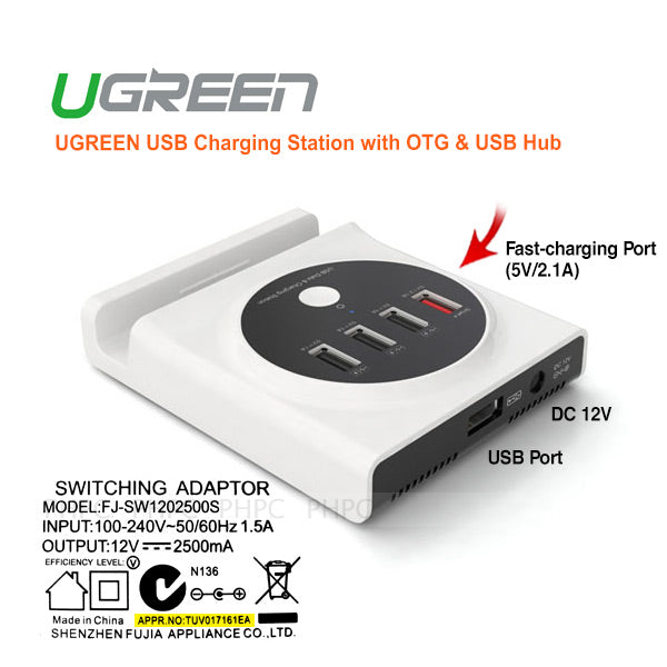UGREEN Multifunction USB Charging Station with OTG USB Hub (20352) Tristar Online