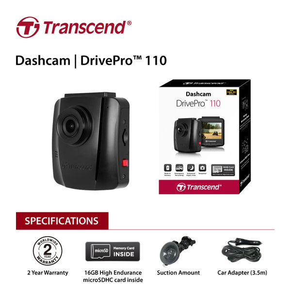 Transcend 16G DrivePro 110, 2.4" LCD, with Suction Mount Tristar Online