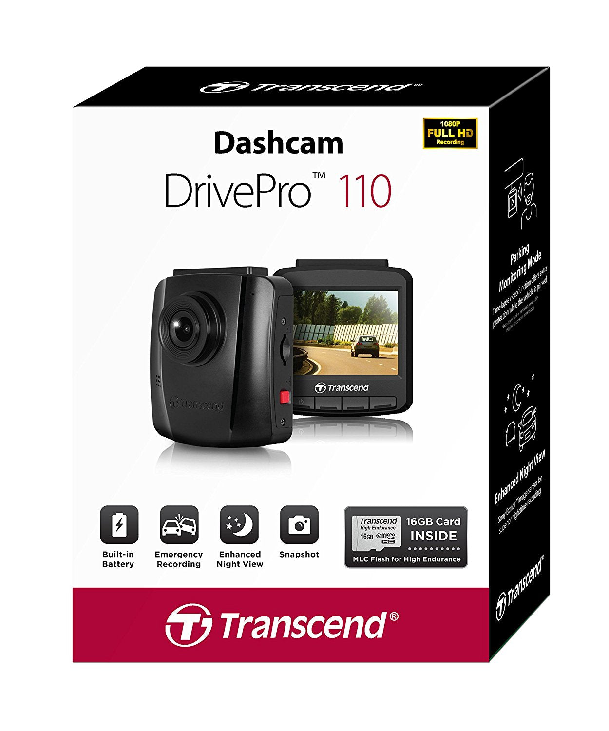 Transcend 16G DrivePro 110, 2.4" LCD, with Suction Mount Tristar Online